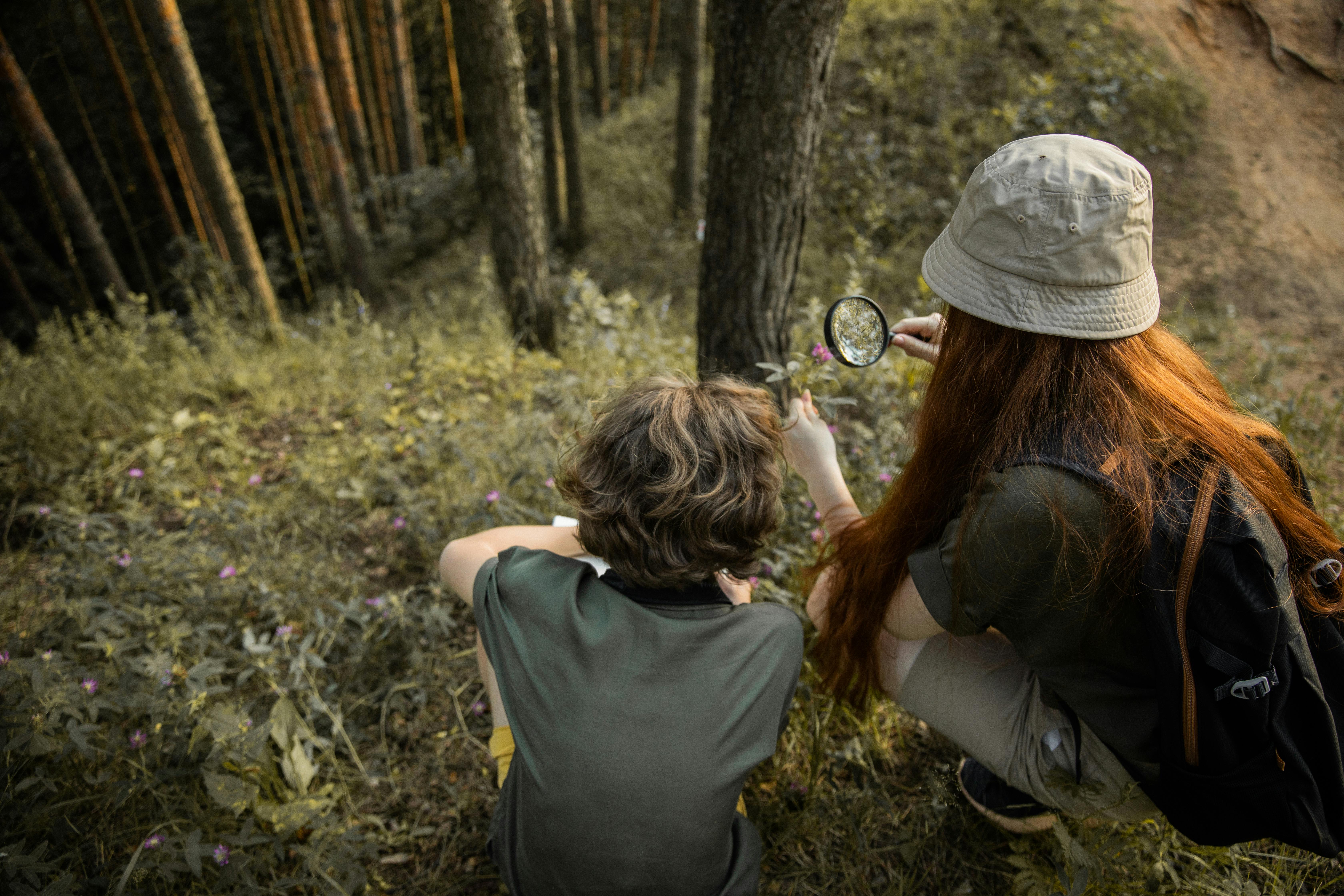 Scouts hiking on trail